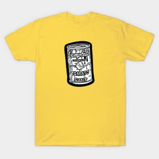 Campbell's black and white Tomato Soup can illustration T-Shirt